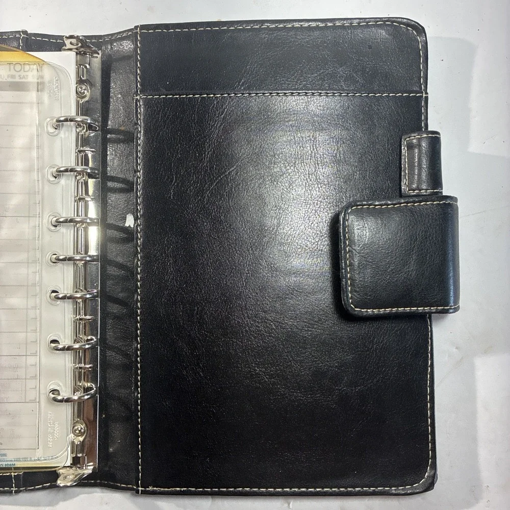 Franklin Covey Black Leather Planner 7 Ring Binder 7